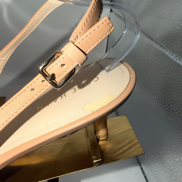 Cole Haan Tan Slingback Heels with Bow Accent - Picture 3 of 6